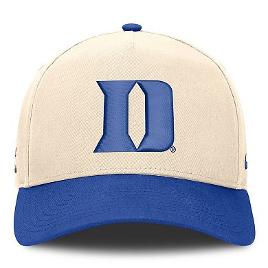 Unisex Nike Natural/Royal Duke Blue Devils Campus Prep Rise Adjustable Hat