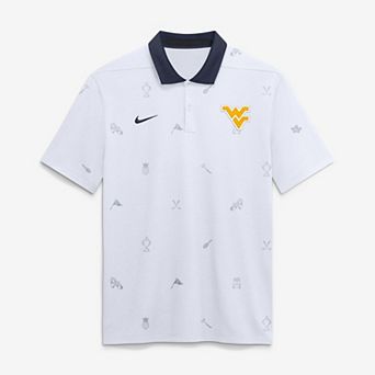 Men's Nike White West Virginia Mountaineers Vapor Pattern Dri-FIT Polo
