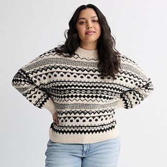 Juniors' Plus Size SO® Cozy Fair Isle Pullover Sweater