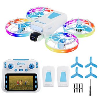 Contixo F27 Halo Mini Foldable Drone with Screen Remote, LED Lights, 720P Camera
