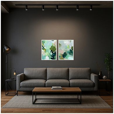 Green Composition I & II 2 Piece Framed Canvas Wall Art Set by Amy Lighthall