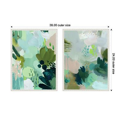 Green Composition I & II 2 Piece Framed Canvas Wall Art Set by Amy Lighthall