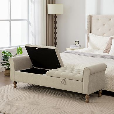 Modern Upholstered Storage Bench, Modern Upholstered Storage Bench