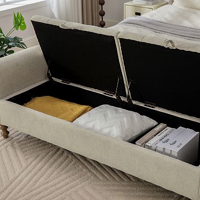 Modern Upholstered Storage Bench, Modern Upholstered Storage Bench