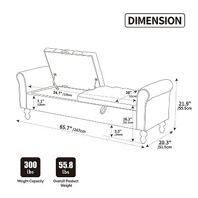 Modern Upholstered Storage Bench, Modern Upholstered Storage Bench
