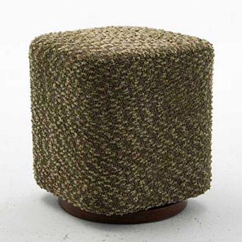 360° Swivel Vanity Stool for Women, Modern Accent Ottoman for Bedroom and Living Room,