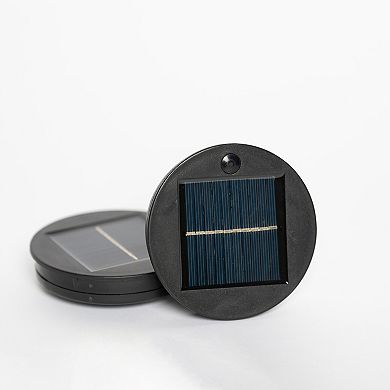 2-Pack Solar Powered Side Table with LED Light, Black