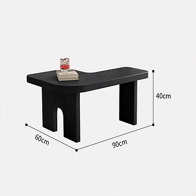 Modern Black Wooden Nesting Coffee Table Set, 70.86" Extendable Splicing, Space-Saving, Durable Wood