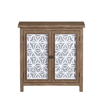 Rustic Solid Wood Storage Cabinet 31.89" Wide, Vintage Brown Antique Finish