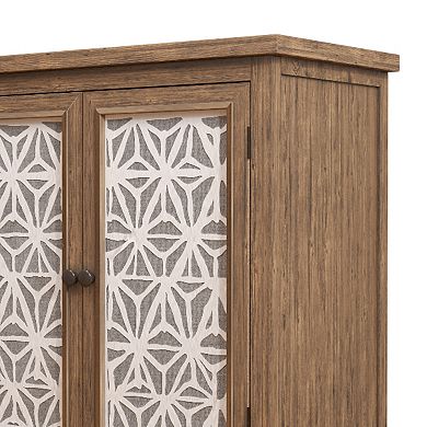 Rustic Solid Wood Storage Cabinet 31.89" Wide, Vintage Brown Antique Finish