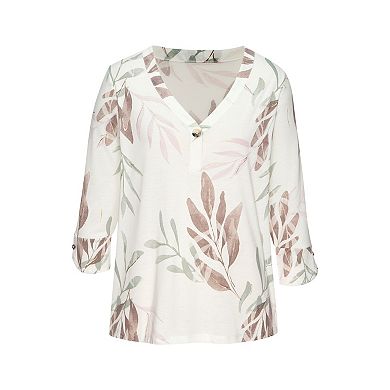 Lascana Women's Button V-Neck Top