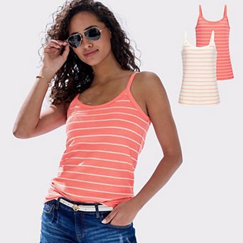 Lascana Women's 2 pk Striped Cami Tops