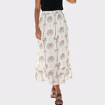 Lascana Women's Palm Print Skirt