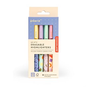 Kikkerland Erasable Highlighters 4-Pack