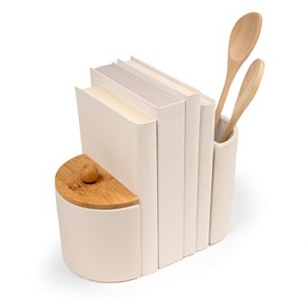 Kikkerland 2 pc Cookbook Ends Table Decor Set