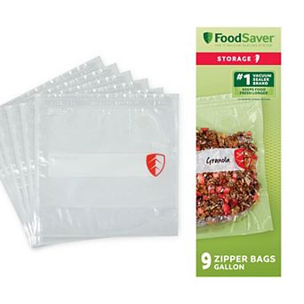 FoodSaver Reusable Gallon Vacuum Zipper Food Storage Bags 9-Pack