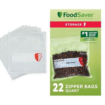FoodSaver Reusable Quart Zipper 22-Pack Food Storage Bags