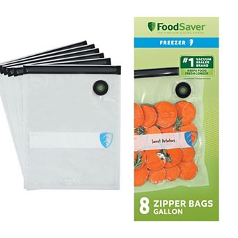 FoodSaver Reusable Gallon Vacuum Zipper Freezer Bags 8-Pack