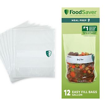 FoodSaver Meal Prep Easy Fill 1-Gallon Vacuum Sealer Bags 12-Pack