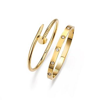 Nail Bangle Bracelet Set