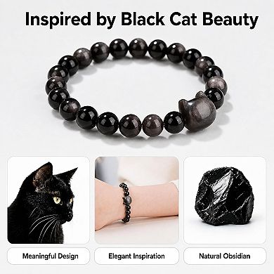 Obsidian Bead Bracelet
