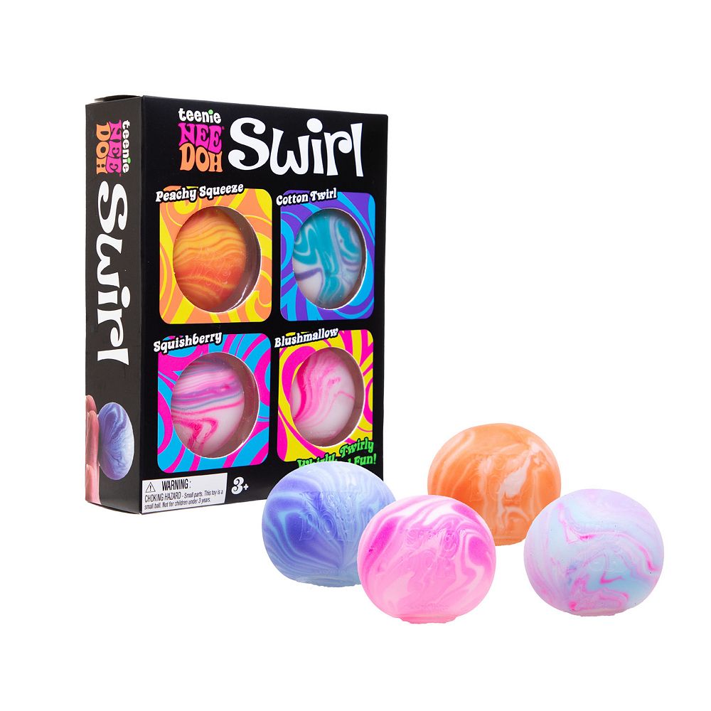 Nee Doh 4-Pack Teenie Swirl Sensory Fidget Balls