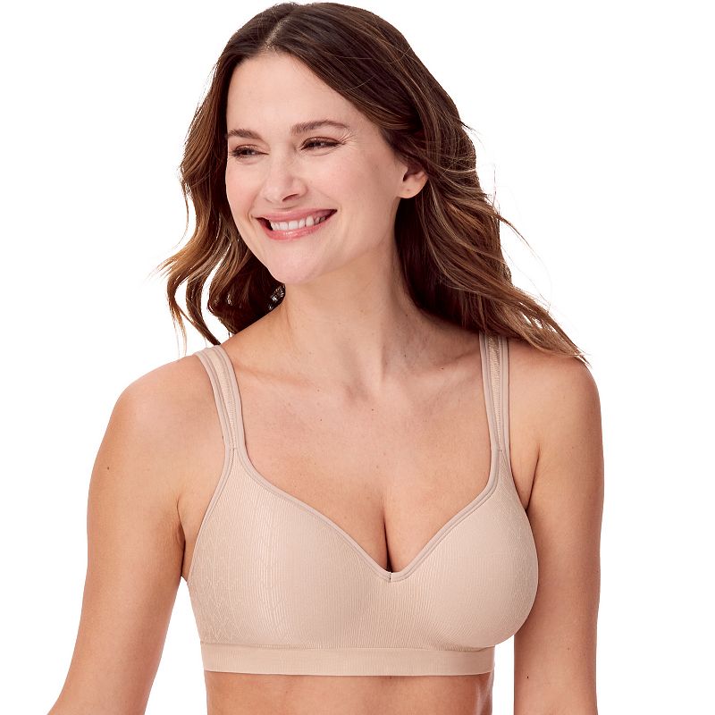 Bali Comfort Revolution Wireless Bra DF3463, Adult Unisex, Size: 42 B, Brown Zag
