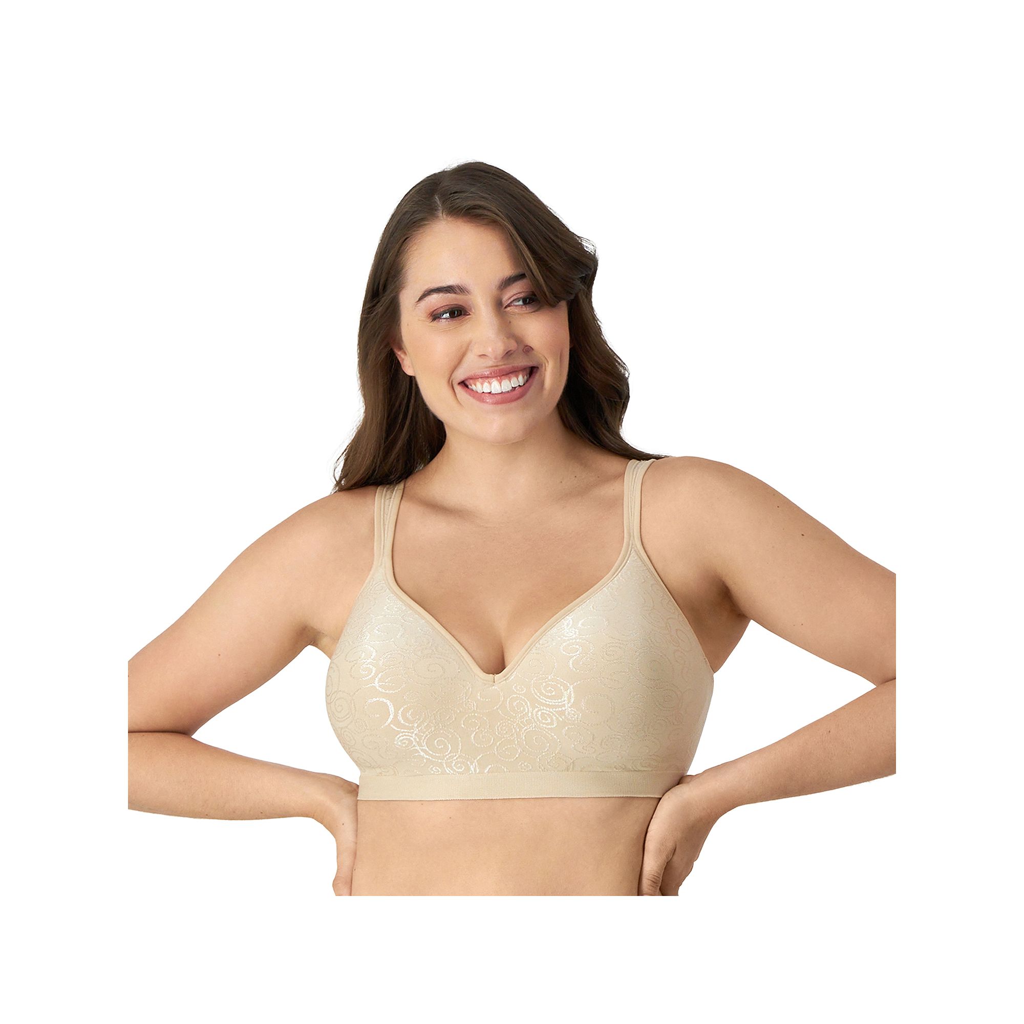 Bali Comfort Revolution Wireless Bra DF3463, Adult Unisex, Size: 34 Dd, Bei