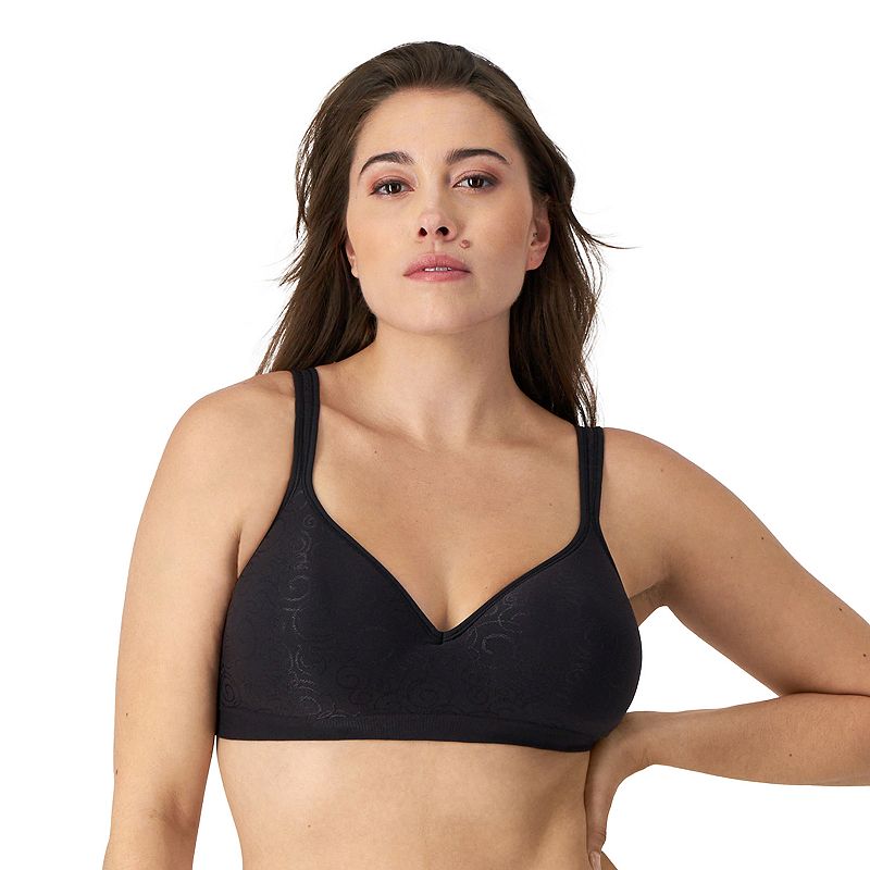 Bali Comfort Revolution Wireless Bra DF3463, Adult Unisex, Size: 34 Dd, Black Swirl