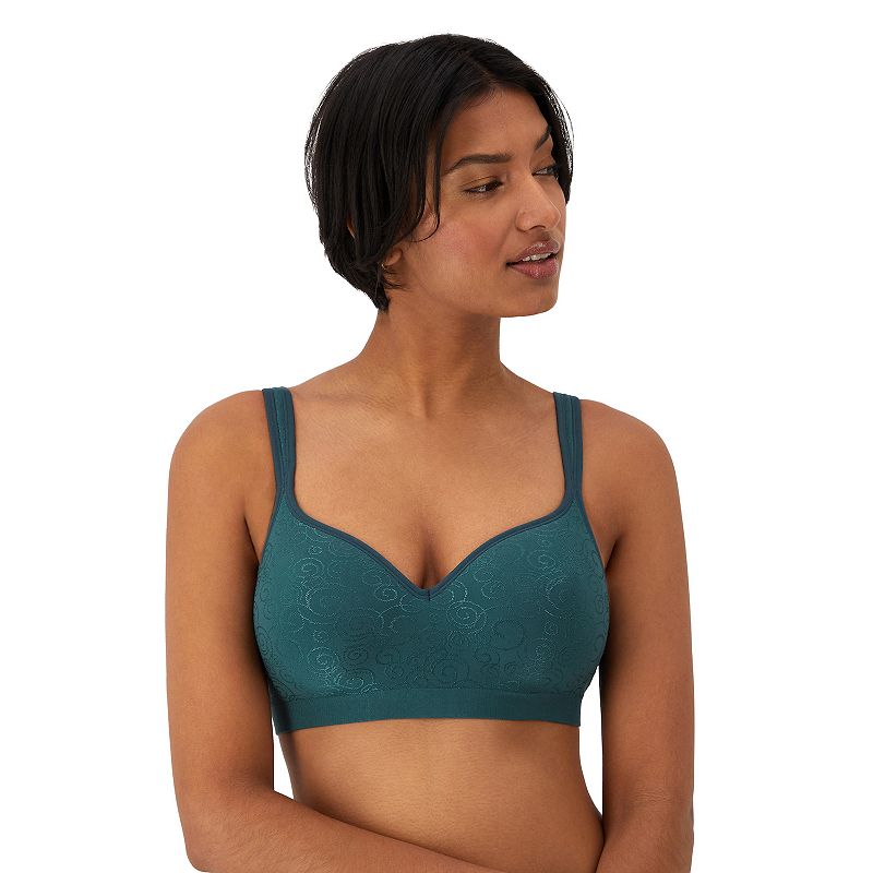Bali Comfort Revolution Wireless Bra DF3463, Adult Unisex, Size: 40 B, Juniper Blue Swirl
