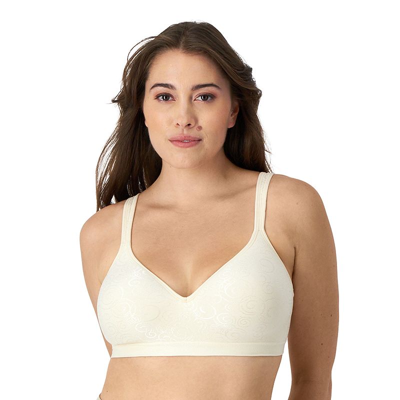 Bali Comfort Revolution Wireless Bra DF3463, Adult Unisex, Size: 34 D, Light Beige Swirl