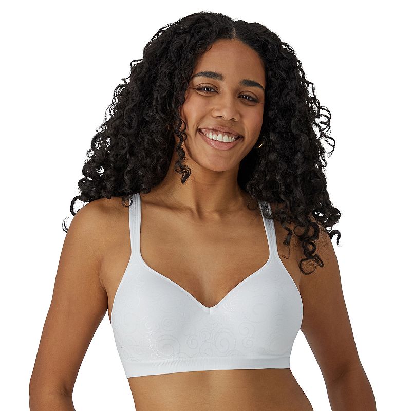 Bali Comfort Revolution Wireless Bra DF3463, Adult Unisex, Size: 40 Dd, White Swirl