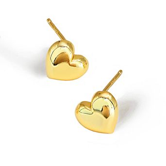 PUFFY HEART STUD EARRINGS