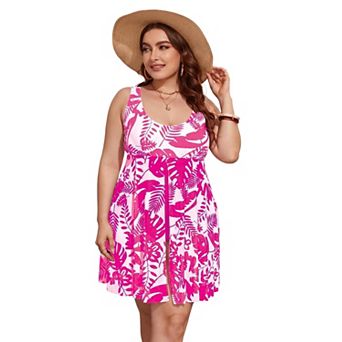 Women’s One-Piece Bathing Suit Plus Size Floral Swim Dress