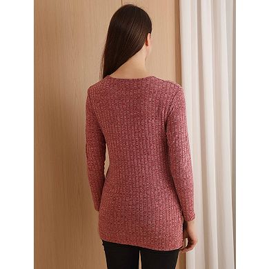 Women's Maternity Crew Neck Long Sleeve Knit Pullover Sweater