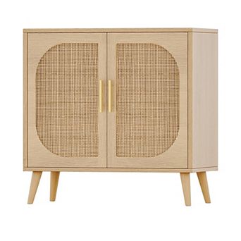 Modern Farmhouse Buffet Cabinet, Natural Color, 31.5" x 11.8" x 28.1"