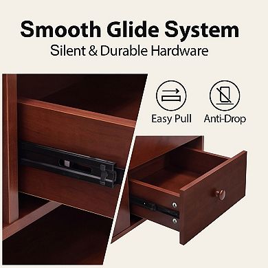 Mid Century Modern Sideboard Buffet Cabinet 47.3", Walnut