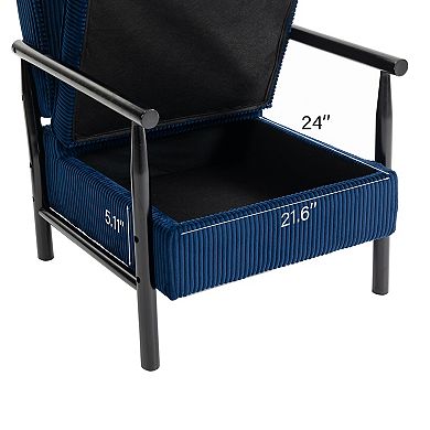 Upholstered Accent Armchair for Bedroom/Sunroom, Antique Blue