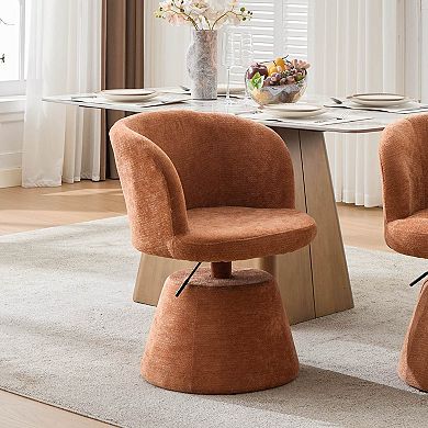 Adjustable Height 360° Swivel Bar Stool, Terracotta Orange
