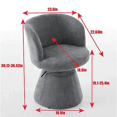 Adjustable Height 360° Swivel Bar Stool, Terracotta Orange