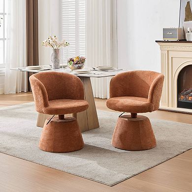 Adjustable Height 360° Swivel Bar Stool, Terracotta Orange