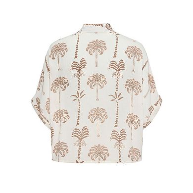 Lascana Women's Palm Print Button Down Blouse