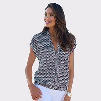 Lascana Women's Printed Dolman Sleeve Top