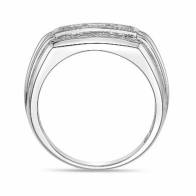 LYNX Men's Sterling Silver 1/4 Carat T.W. Lab-Grown Diamond Ring