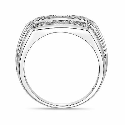 LYNX Men's Sterling Silver 1/4 Carat T.W. Lab-Grown Diamond Ring