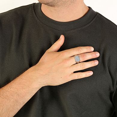 LYNX Men's Sterling Silver 1/4 Carat T.W. Lab-Grown Diamond Ring