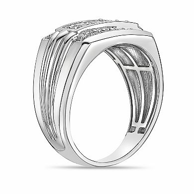 LYNX Men's Sterling Silver 1/4 Carat T.W. Lab-Grown Diamond Ring