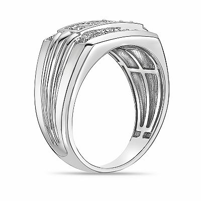 LYNX Men's Sterling Silver 1/4 Carat T.W. Lab-Grown Diamond Ring