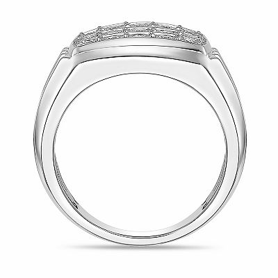 LYNX Men's Sterling Silver 1/3 Carat T.W. Lab-Grown Diamond Ring