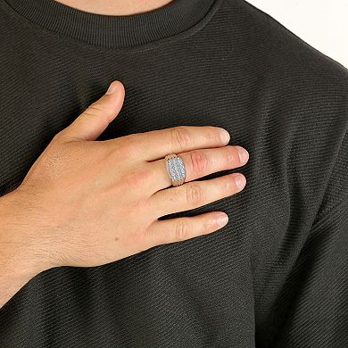 LYNX Men's Sterling Silver 1/3 Carat T.W. Lab-Grown Diamond Ring